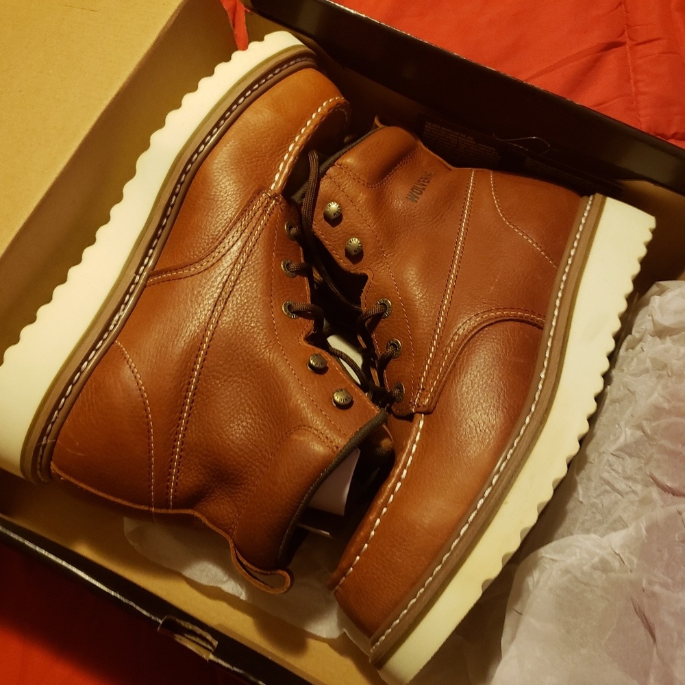 Wolverine Men's Moc Toe Steel Toe EH Work Boots is